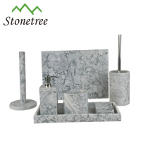 Hot Sale Made In China 7pcs Marble Bathroom Accessories Full Set